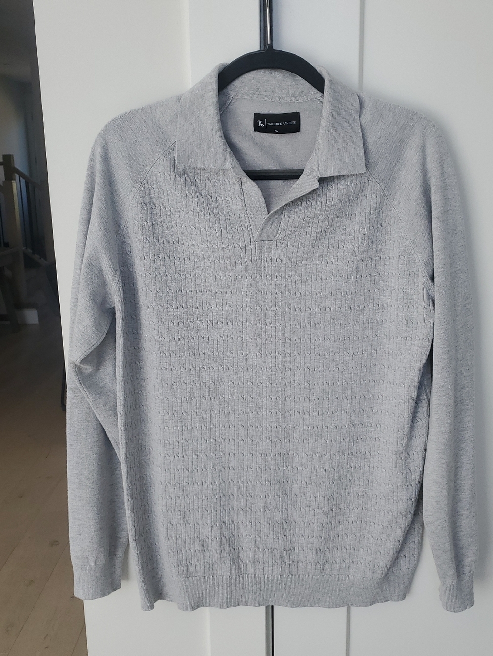 Tailored Athlete- Fine Cable Knit Polo Shirt Sz XL Long Sleeve -NWOT